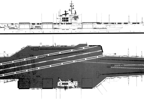 Авианосец USS CV-61 Ranger 1990 [Aircraft Carrier] - чертежи, габариты, рисунки